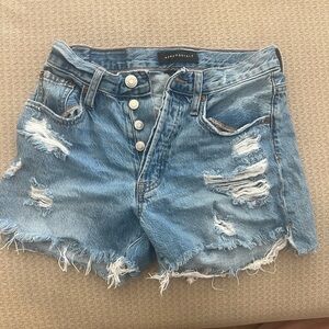 Aeropostale Blue Distressed Denim Shorts